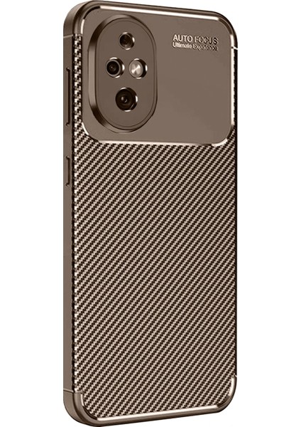 Honor 200 Kılıf Auto Focus Karbon Kapak - Kahverengi Gnzrz