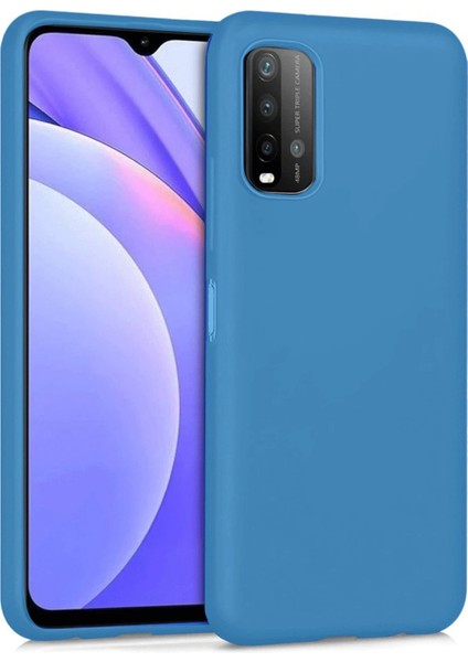 Xiaomi Redmi 9t Kılıf Nano Içi Kadife Silikon - Mavi Gnzrz