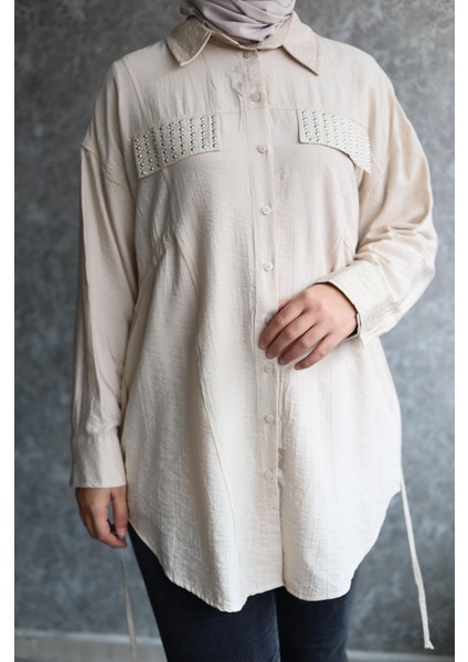 Keten Belden Bağlamalı Tunik