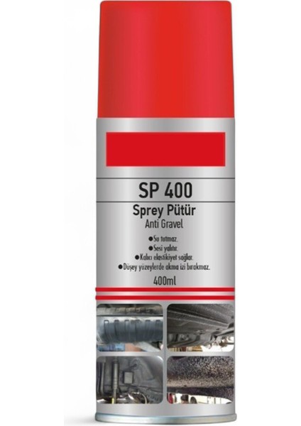 Sprey Pütür Su Tutmaz Ses Yalıtımlı Boyanabilir Kaplama Araç Araba Çamurluk Taş Darbe Koruma 400ML