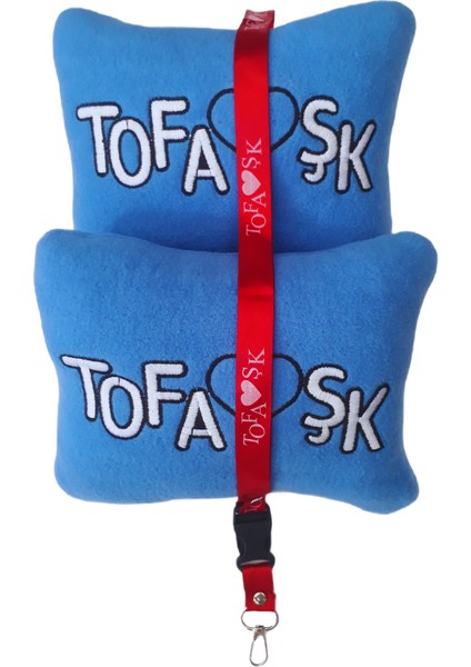 Tofaş Şahin Doğan Kartal Kırmızı Yüksek Torpido Koruma Halısı / Tofaş Mavi Polar Yastık Oto Aksesuar