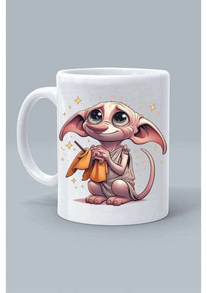 Dobby Karakter Harry Tasarım Baskılı Beyaz Klasik Kupa Bardak