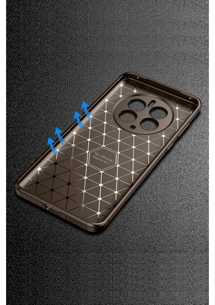 Realme 12 Pro Plus Kılıf Auto Focus Karbon Kapak - Kahverengi Gnzrz