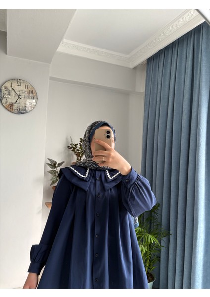 Poplin Kumaş Detaylı Bebe Yaka Gömlek