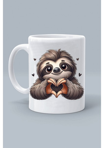 Love Koala Karikatür Tasarım Baskılı Beyaz Klasik Kupa Bardak