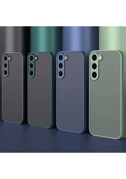Samsung Galaxy S23 Fe Kılıf Mat Parmak Izi Yapmaz Kamera Korumalı Renkli Tuşlu Buzlu Silikon Kapak Logo Gösterir