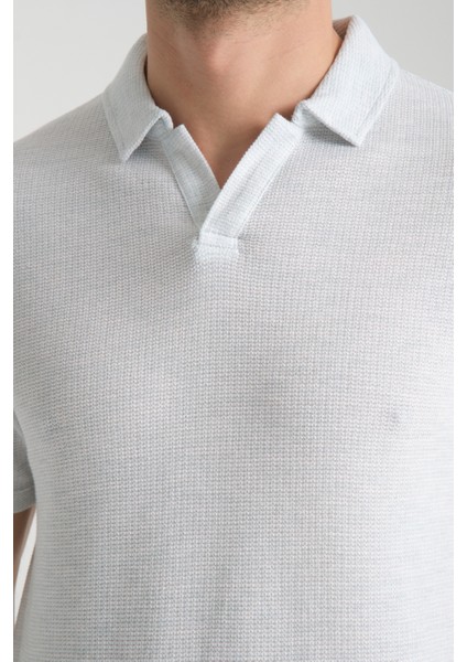2525 Lores Erkek Mint %100 Pamuk Waffle Slim Fit Polo Yaka Tişört fiyatları