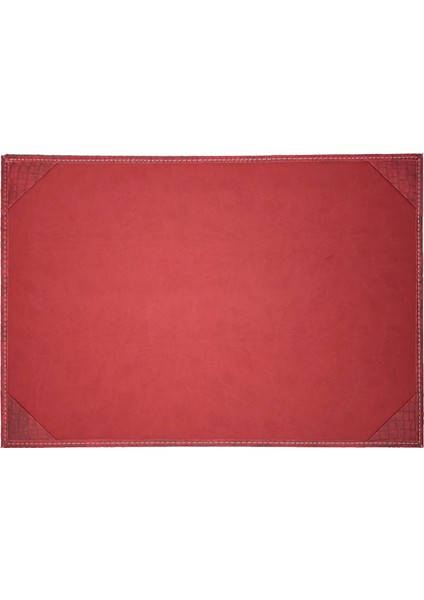 Premium Termo Deri Masaüstü Sümen Kırmızı | 34,5 x 48,5 cm Geniş Ofis Masa Altlığı | Kaymaz Tabanlı, Lüks El Dikişli Yazı Yüzeyi | Profesyonel Ofis ve Hediye Kullanımı İçin İdeal | Ankara Menü