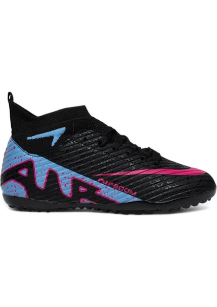 600 Siyah Lila Çoraplı Halı Saha Ayakkabısı