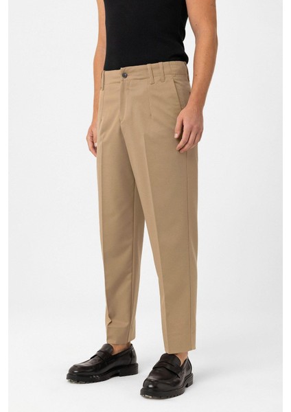 Bej Yüksek Bel Straight Fit Erkek Pantolon fiyatları