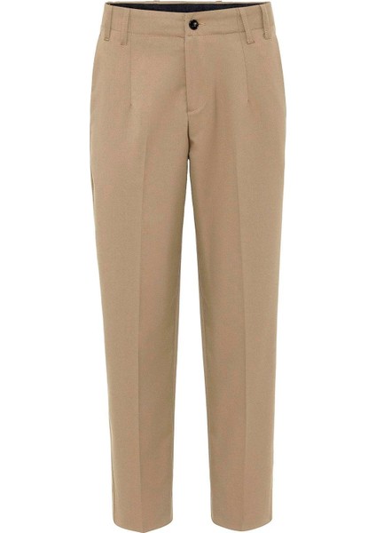 Bej Yüksek Bel Straight Fit Erkek Pantolon indirimleri