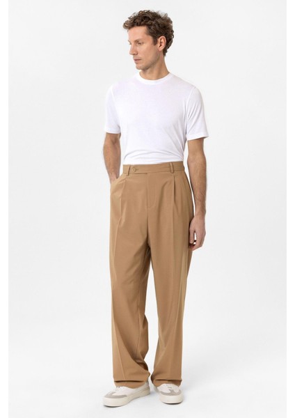 Camel Baggy Yüksek Bel Erkek Kumaş Pantolon fiyatları