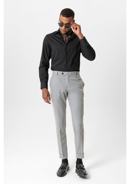 Açık Gri Regular Fit Duble Paça Erkek Pantolon fiyatları