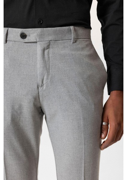 Açık Gri Regular Fit Duble Paça Erkek Pantolon fırsatları