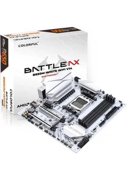 Battle-Ax B650M-WHITE Wıfı V15 Ddr5 7600 Mhz Matx Gaming (Oyuncu) Anakart