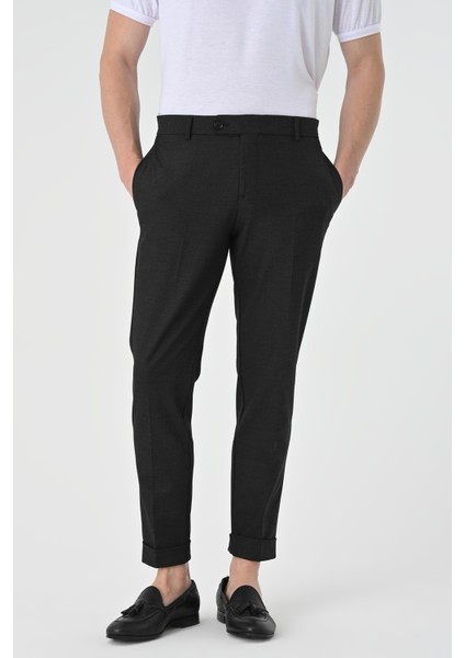 Füme Regular Fit Duble Paça Erkek Pantolon