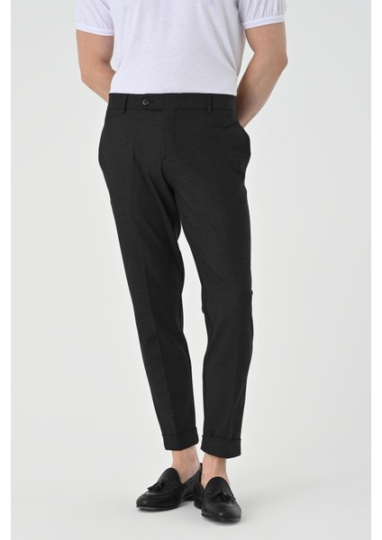 Füme Regular Fit Duble Paça Erkek Pantolon