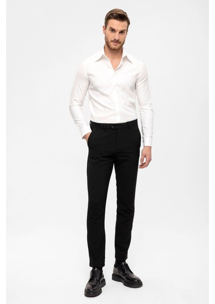 Siyah Erkek Aksesuar Detaylı Slim Fit Pantolon fiyatları