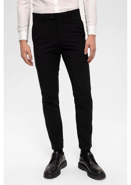 Siyah Erkek Aksesuar Detaylı Slim Fit Pantolon indirimleri