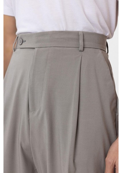 Açık Gri Baggy Yüksek Bel Erkek Kumaş Pantolon fırsatları