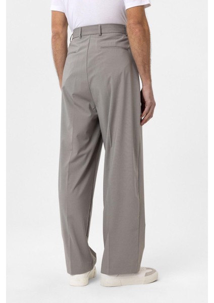 Açık Gri Baggy Yüksek Bel Erkek Kumaş Pantolon indirimleri