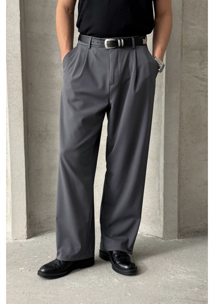 Erkek Pileli Ekstra Baggy Kalıp Kumaş Pantolon fiyatları