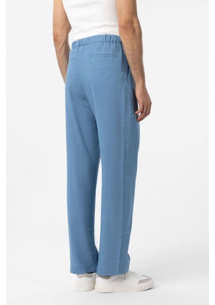 Bebe Mavi Bel Bağlamalı Keten Karışımlı Baggy Erkek Pantolon fırsatları