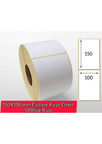 150 x 100 mm Fastyre Kuşe Etiket 1000'LIK Rulo. "tyre" Ultra Güçlü Yapışkan. Metalize Edilmiş Yapışkan Arka Yüzey. 300MT x 100 mm Ribon Hediyesidir