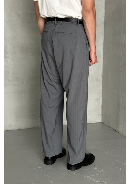 Erkek Pileli Ekstra Baggy Kalıp Kumaş Pantolon