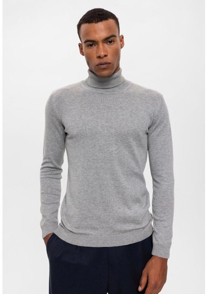 Gri Melanj Tam Boğazlı Erkek Triko fiyatları