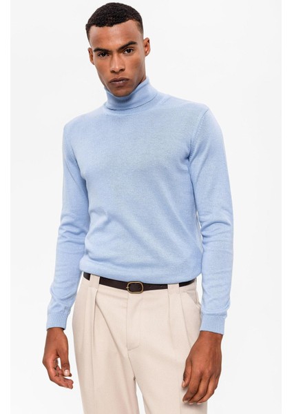 Bebe Mavi Tam Boğazlı Erkek Triko modelleri