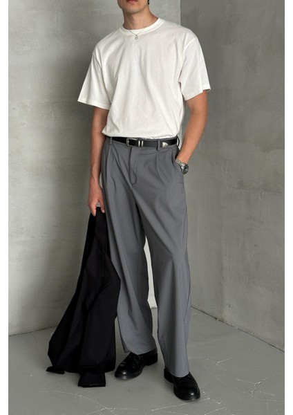 Erkek Pileli Ekstra Baggy Kalıp Kumaş Pantolon modelleri