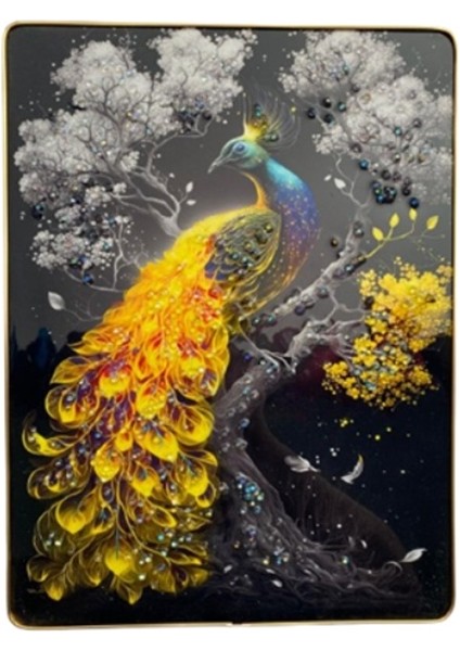 Duvar Tablo 30 x 40 cm Tavuskuşu 3 Boyutlu