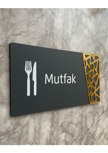 Mutfak Kapı Yönlendirme Levhası Oda Isimliği 24X12 cm fırsatları