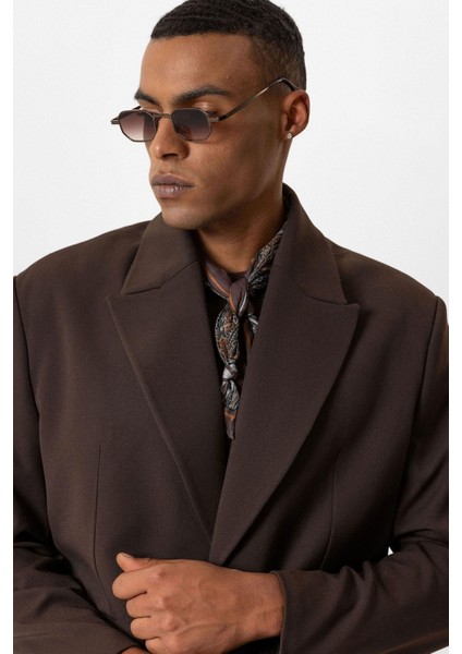 Koyu Kahve Crop Fit Erkek Blazer Ceket fırsatları