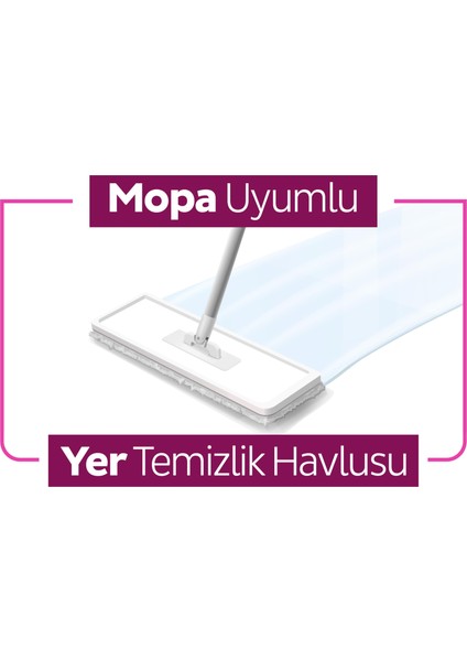 Easy Clean Lilyum Buketi Mopa Uyumlu Yer Temizlik Havlusu&mendili 20 Yaprak