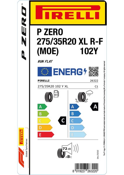 275/35 R20 102Y Xl Pzero Rft Mercedes (Moe) Oto Yaz Lastiği (Üretim Yılı:2024)