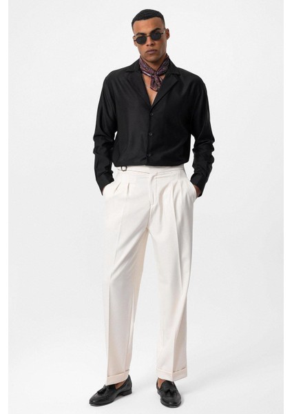 Siyah Relax Fit Erkek Gömlek modelleri