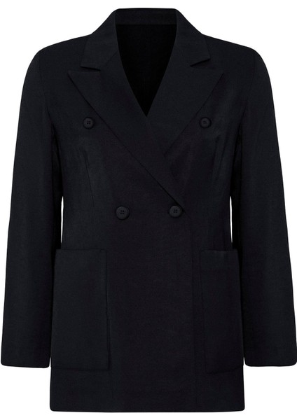 Siyah Kruvaze Kadın Blazer Ceket indirimleri