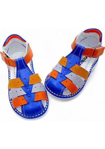 Ortopedik Erkek Bebek ve Çocuk Sandaleti Cayman Serisi CYM2404b Saks Turuncu 23