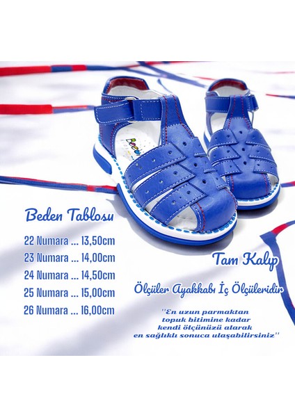 Ortopedik Erkek Bebek ve Çocuk Sandaleti Cayman Serisi CYM2404b Saks Mavi 23