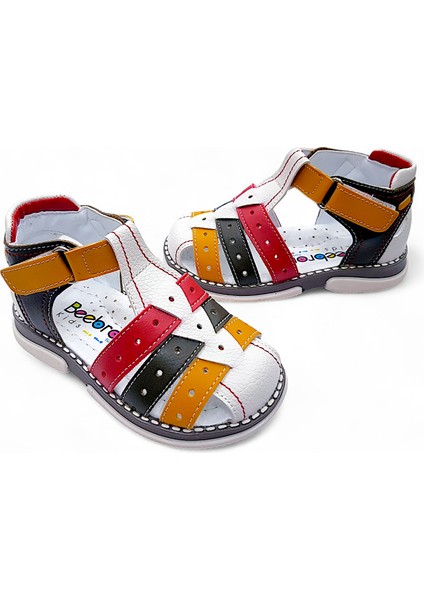 Ortopedik Erkek Bebek ve Çocuk Sandaleti Cayman Serisi CYM2404b Haki Sarı 24