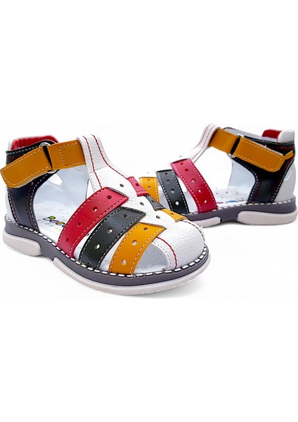 Ortopedik Erkek Bebek ve Çocuk Sandaleti Cayman Serisi CYM2404b Haki Sarı 24
