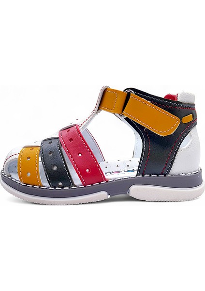 Ortopedik Erkek Bebek ve Çocuk Sandaleti Cayman Serisi CYM2404b Haki Sarı 24