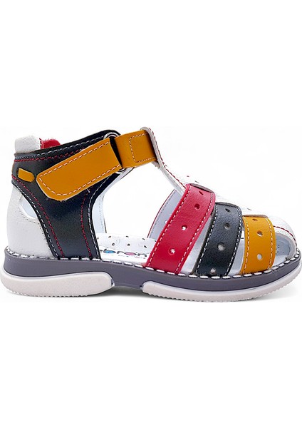 Ortopedik Erkek Bebek ve Çocuk Sandaleti Cayman Serisi CYM2404b Haki Sarı 24