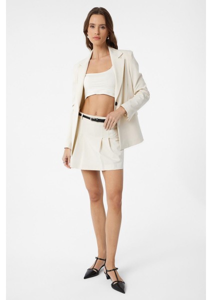 Ekru Vücuda Oturan Kadın Blazer Ceket fiyatları