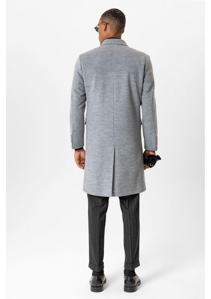 Gri Yün Karışımlı Kruvaze Erkek Kaban indirimleri