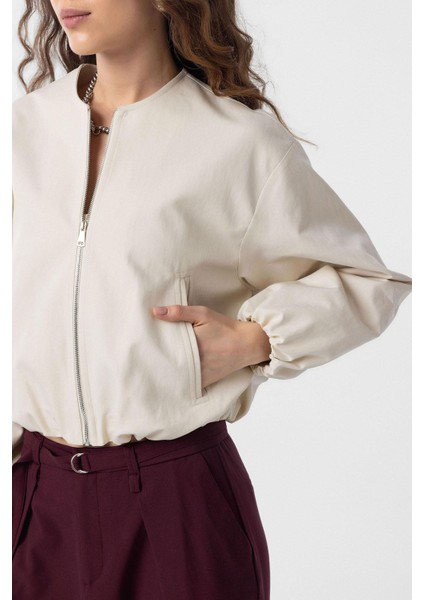 Taş Crop Kadın Bomber Mont