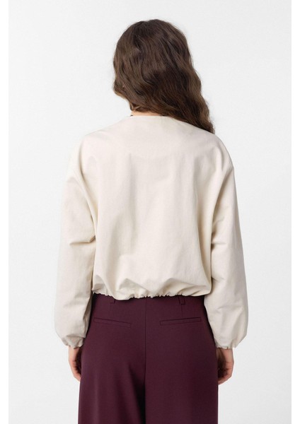 Taş Crop Kadın Bomber Mont