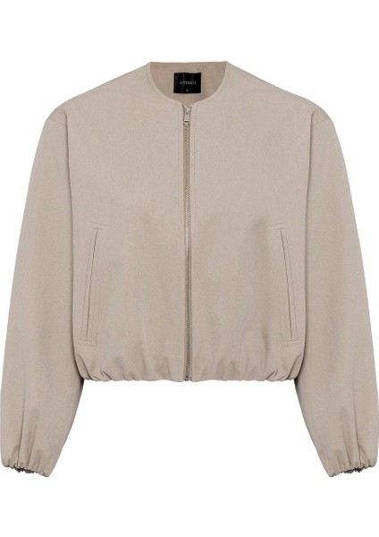 Bej Crop Kadın Bomber Mont indirimleri